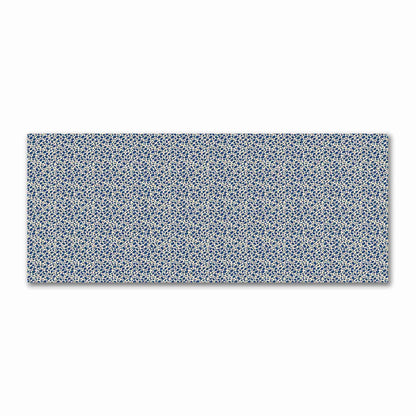 Beige Cotton Sateen Fabric with Royal Blue Hand-painted Dab Motif Print | FACS-1295-092