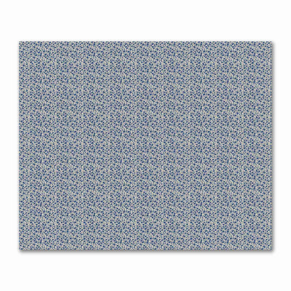 Beige Cotton Sateen Fabric with Royal Blue Hand-painted Dab Motif Print | FACS-1295-092