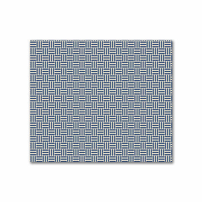 Beige Cotton Sateen Fabric with Royal Blue Single Weave Motif Print | FACS-1295-142