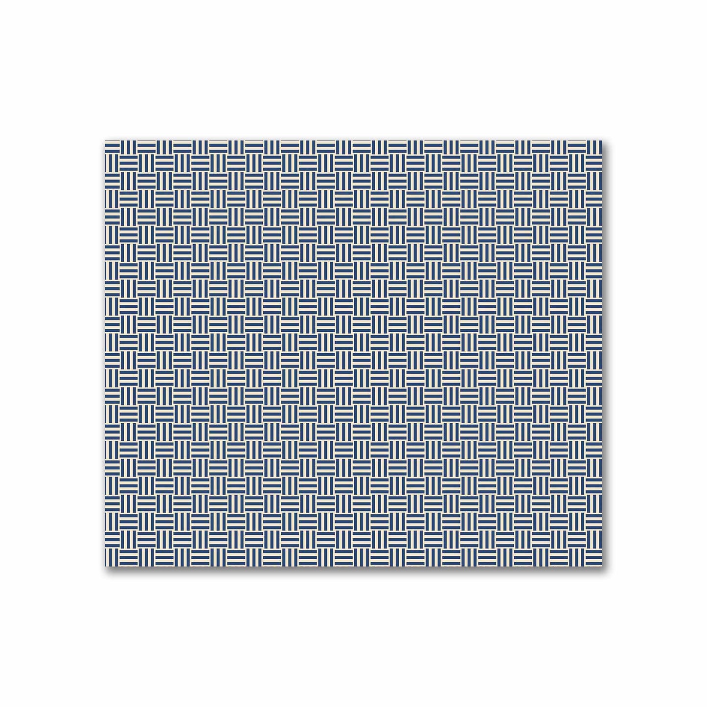 Beige Cotton Sateen Fabric with Royal Blue Double Weave Motif Print | FACS-1295-144