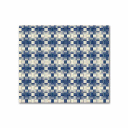 Beige Cotton Sateen Fabric with Royal Blue Double Weave Motif Print | FACS-1295-144