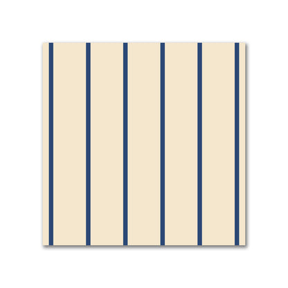Cotton Sateen Fabric with Fine Royal Blue Stripes on Beige, FACS-1295-151