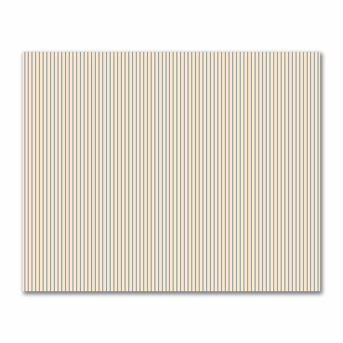 Cotton Sateen Fabric with Fine Royal Blue Stripes on Beige, FACS-1295-151