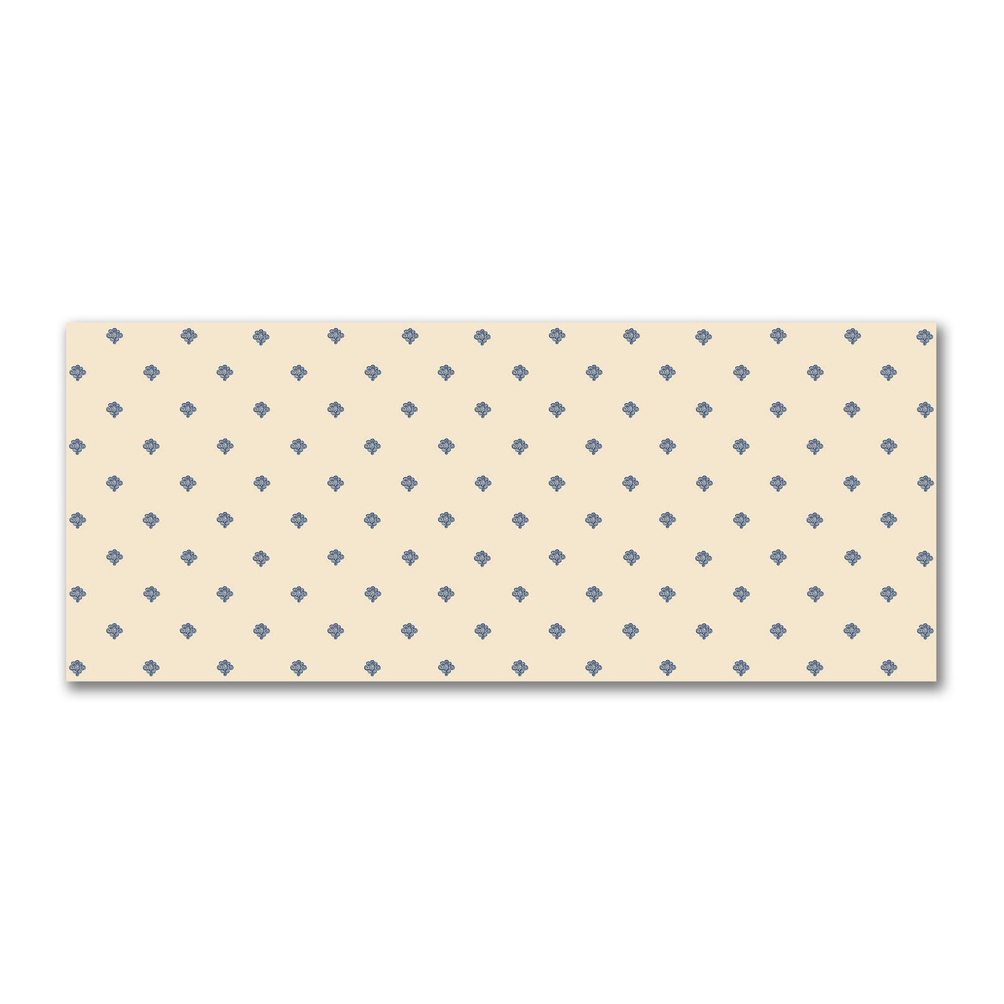 Beige Cotton Sateen Fabric with Royal Blue Hand-painted Swizzle Motif Print | FACS-1295-171