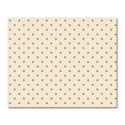 Beige Cotton Sateen Fabric with Royal Blue Hand-painted Swizzle Motif Print | FACS-1295-171