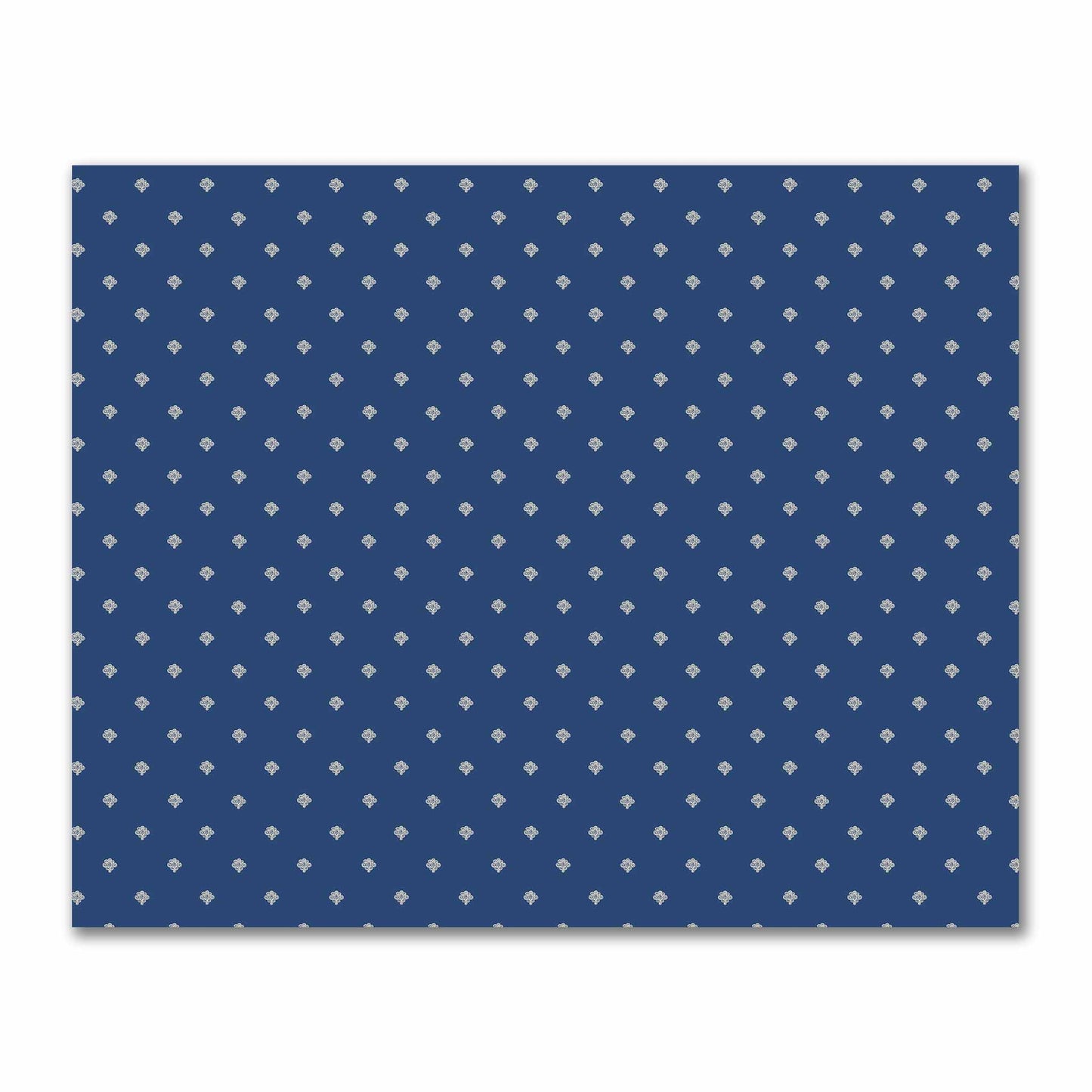 Royal Blue Cotton Sateen Fabric with Beige Hand-painted Swizzle Motif Print | FACS-1295-172