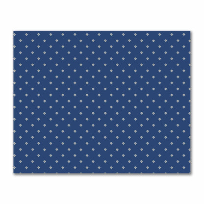 Royal Blue Cotton Sateen Fabric with Beige Hand-painted Swizzle Motif Print | FACS-1295-172