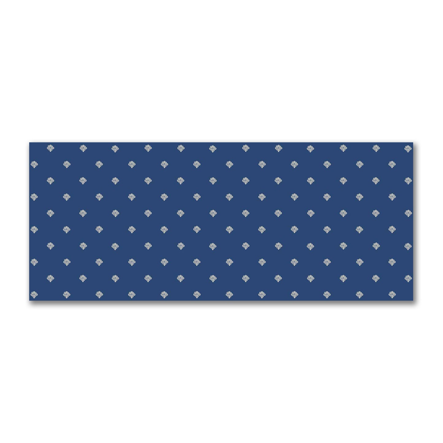 Royal Blue Cotton Sateen Fabric with Beige Hand-painted Swizzle Motif Print | FACS-1295-172