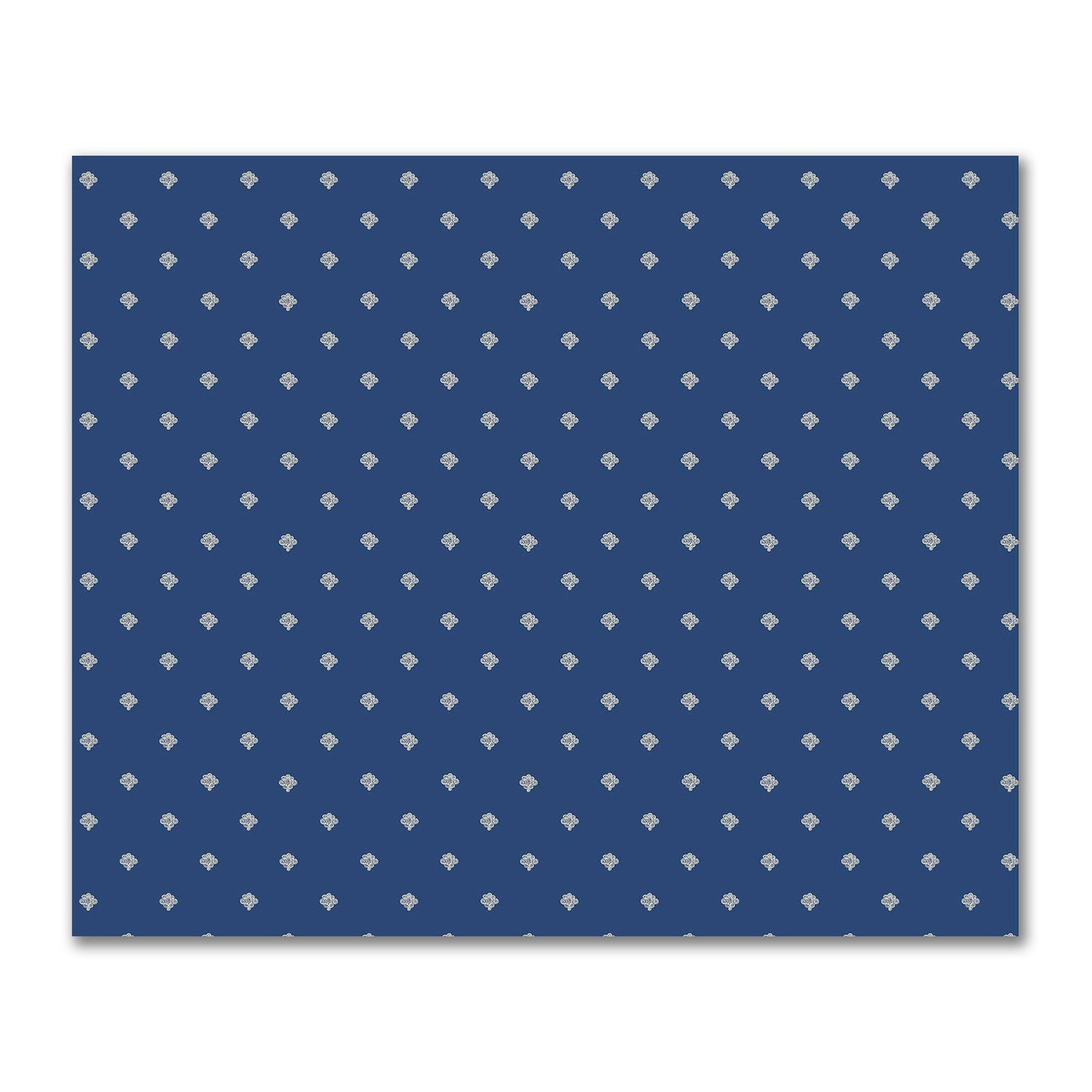 Royal Blue Cotton Sateen Fabric with Beige Hand-painted Swizzle Motif Print | FACS-1295-172