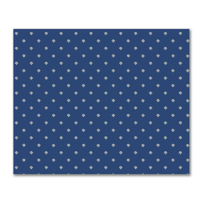 Royal Blue Cotton Sateen Fabric with Beige Hand-painted Swizzle Motif Print | FACS-1295-172