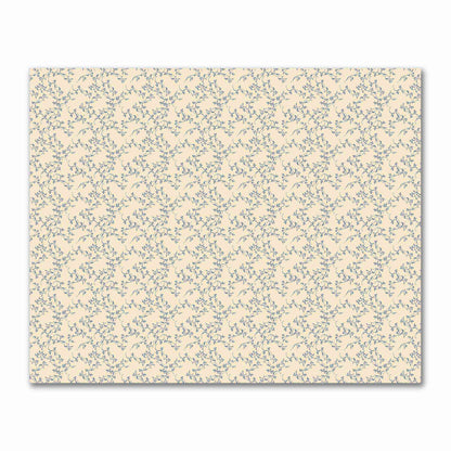 Beige Cotton Sateen Fabric with Royal Blue Hand-painted Vine Print | FACS-1295-181