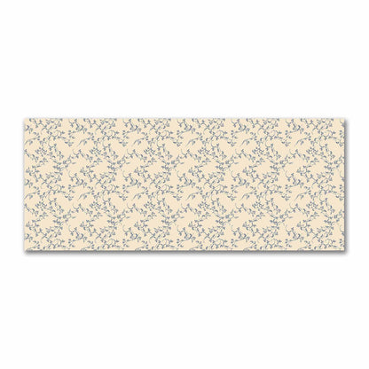 Beige Cotton Sateen Fabric with Royal Blue Hand-painted Vine Print | FACS-1295-181