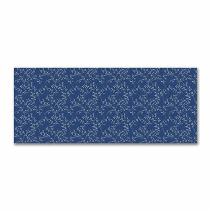 Royal Blue Cotton Sateen Fabric with Beige Vine Print  | FACS-1295-182