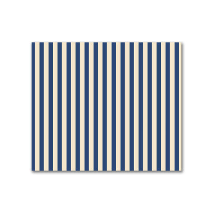 Cotton Sateen Fabric with Thin Royal Blue Bars on Beige, FACS-1295-241