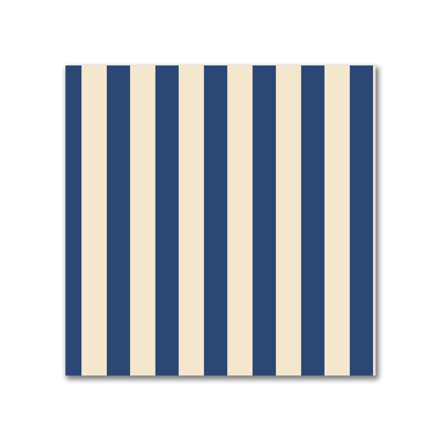 Cotton Sateen Fabric with Thin Royal Blue Bars on Beige, FACS-1295-241