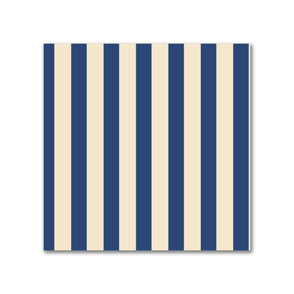 Cotton Sateen Fabric with Thin Royal Blue Bars on Beige, FACS-1295-241