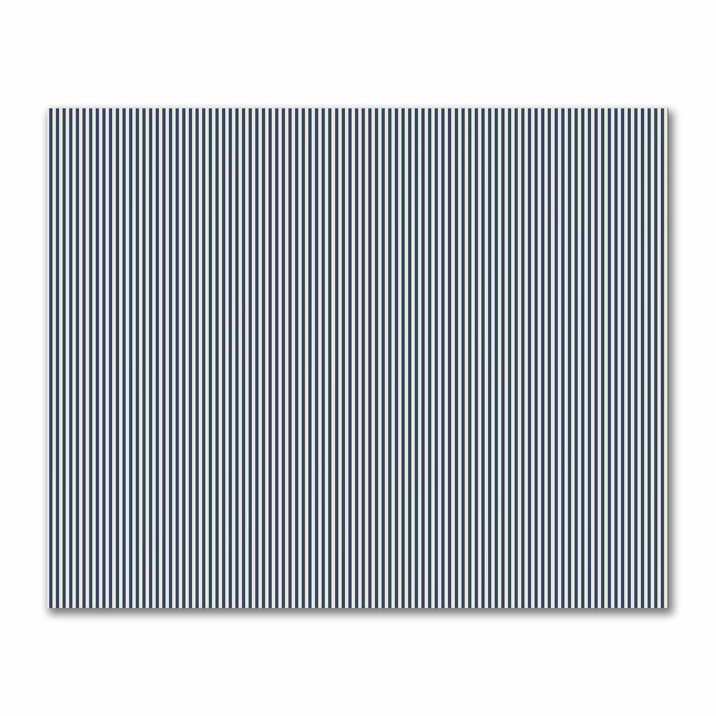 Cotton Sateen Fabric with Thin Royal Blue Bars on Beige, FACS-1295-241