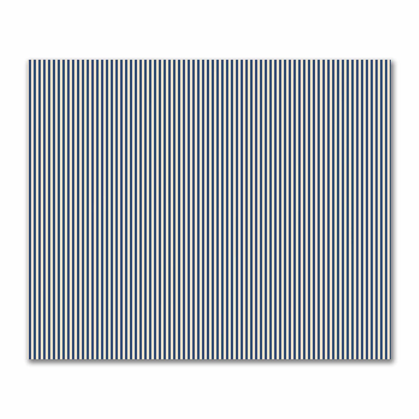 Cotton Sateen Fabric with Thin Royal Blue Bars on Beige, FACS-1295-241