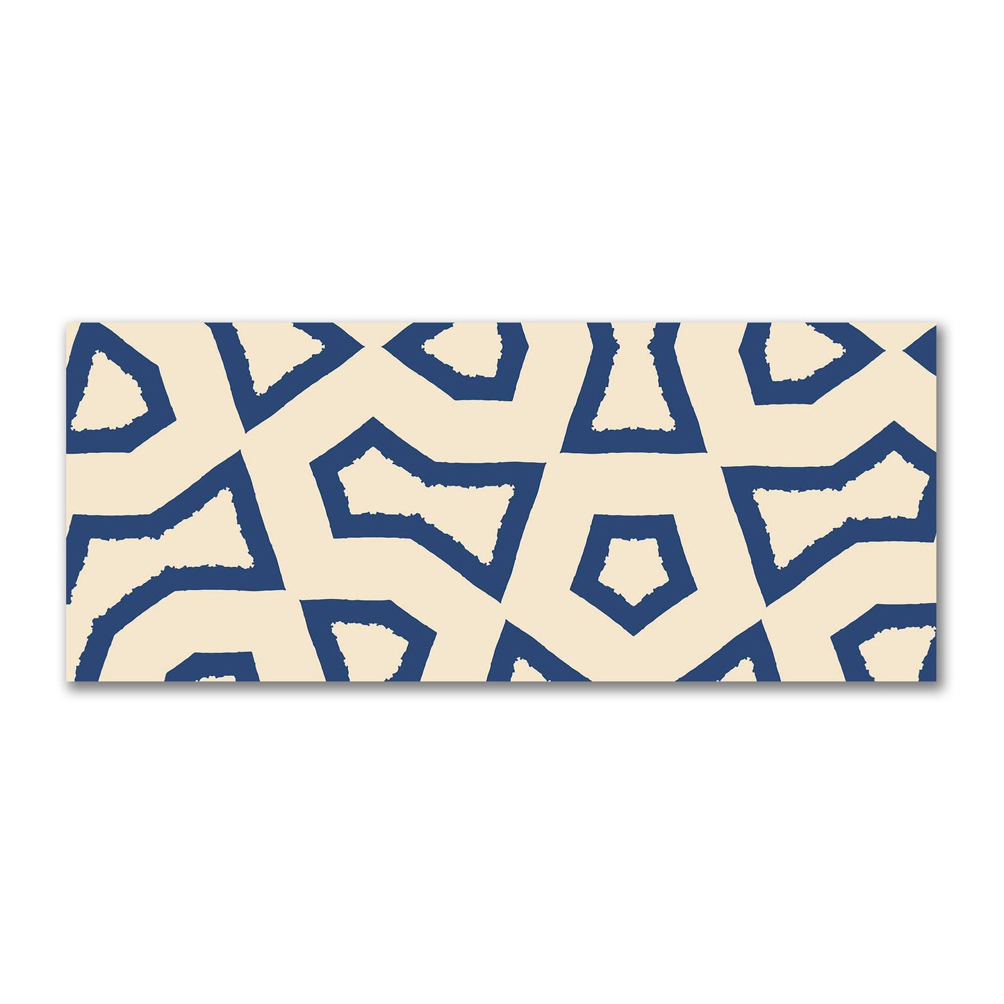 Beige Cotton Sateen Fabric with Bold Royal Blue Graphic  | FACS-1295-391