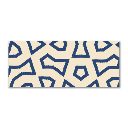 Beige Cotton Sateen Fabric with Bold Royal Blue Graphic  | FACS-1295-391