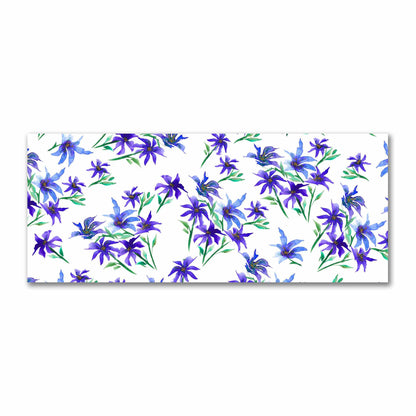 Cotton Sateen Fabric with Hand-painted Purple Watercolor Floral Print, FACS-1304