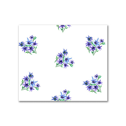 Cotton Sateen Fabric with Hand-painted Purple Watercolor Floral Pattern Print, FACS-1305