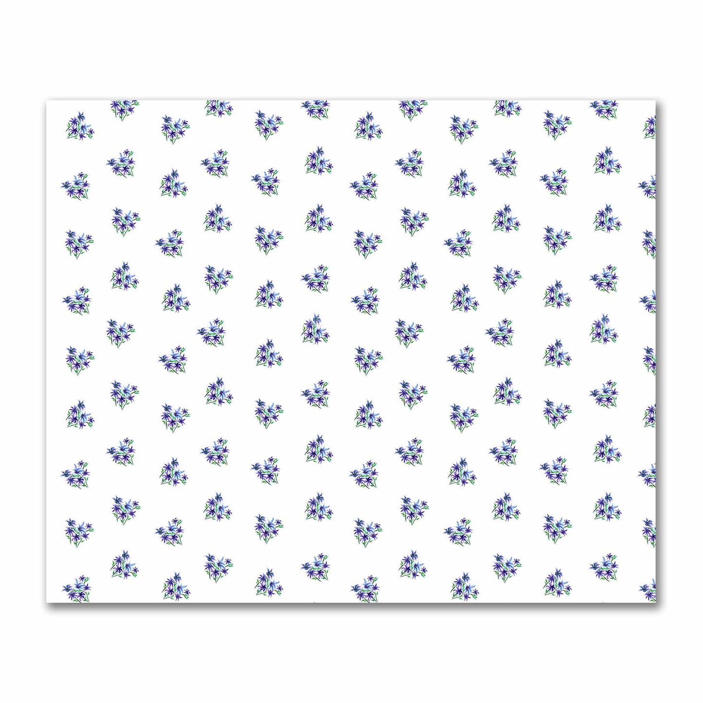 Cotton Sateen Fabric with Hand-painted Purple Watercolor Floral Pattern Print, FACS-1305