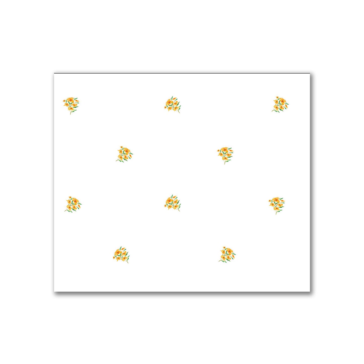 Cotton Sateen Fabric with Hand-painted Small Yellow-Orange Watercolor Floral Pattern Print, FACS-1316