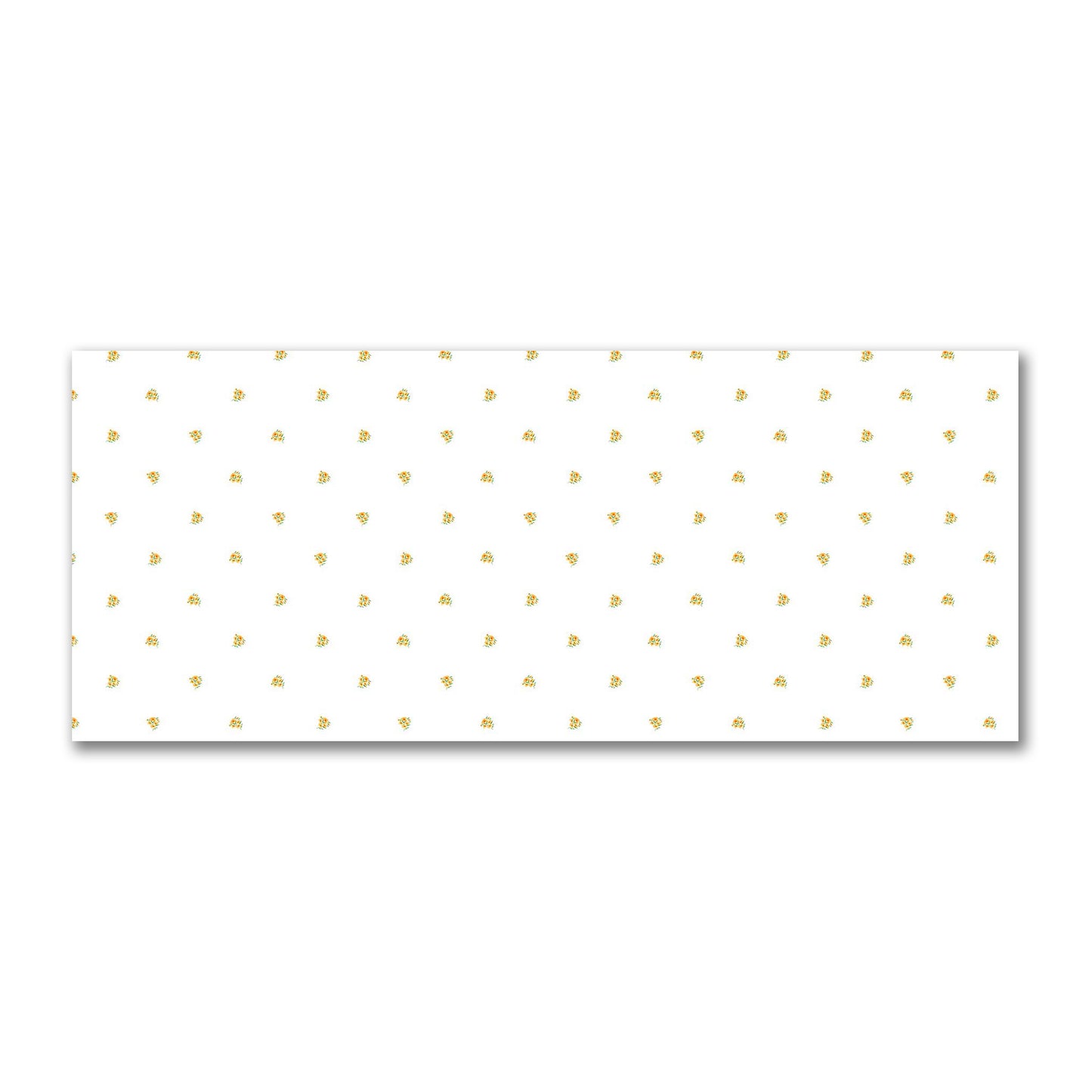 Cotton Sateen Fabric with Hand-painted Small Yellow-Orange Watercolor Floral Pattern Print, FACS-1316