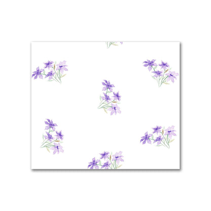 Cotton Sateen Fabric with Hand-painted Purple Watercolor Floral Pattern Print, FACS-1325