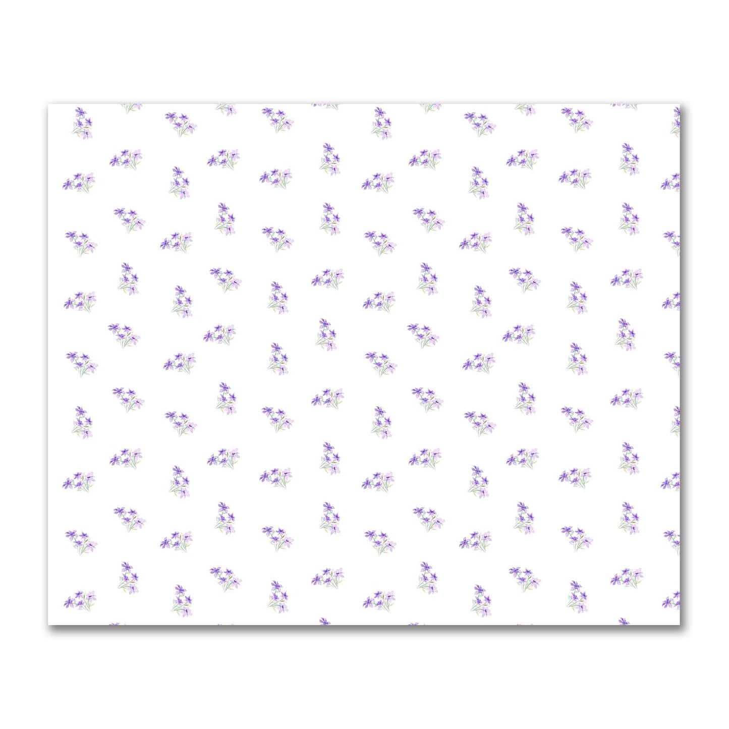 Cotton Sateen Fabric with Hand-painted Purple Watercolor Floral Pattern Print, FACS-1325
