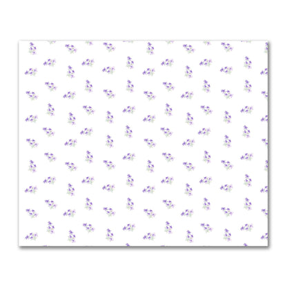 Cotton Sateen Fabric with Hand-painted Purple Watercolor Floral Pattern Print, FACS-1325