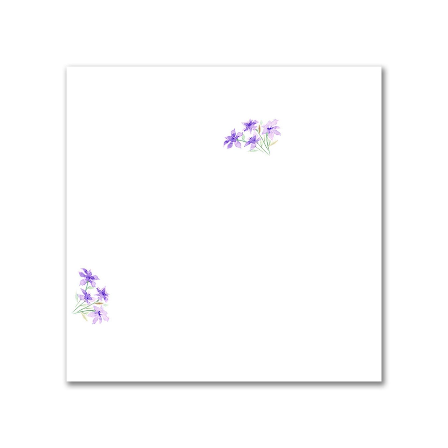 Cotton Sateen Fabric with Hand-painted Small Purple Watercolor Floral Pattern Print, FACS-1326