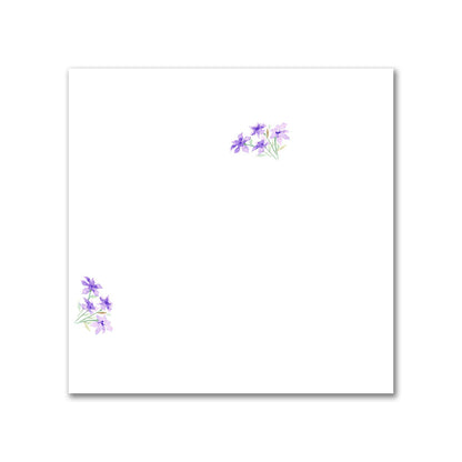 Cotton Sateen Fabric with Hand-painted Small Purple Watercolor Floral Pattern Print, FACS-1326