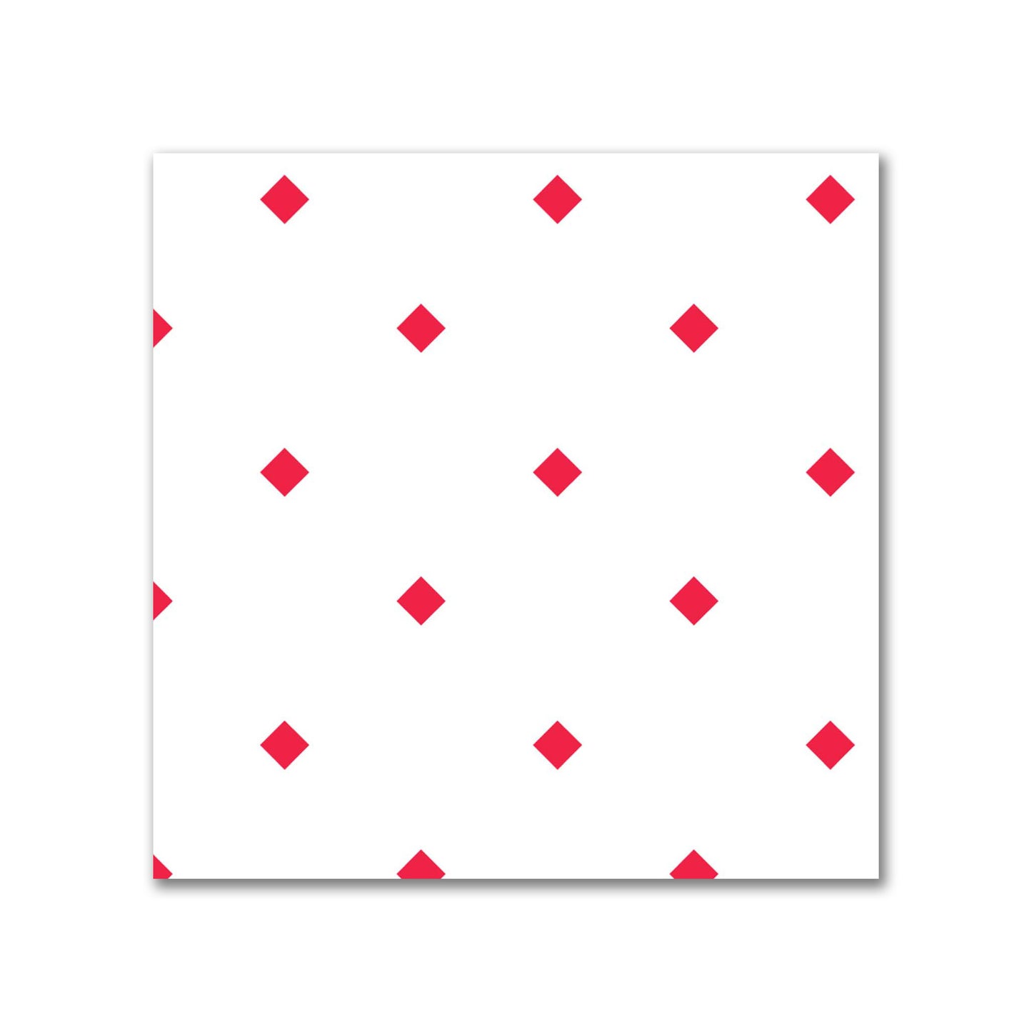 Off-White Cotton Sateen Fabric with Red Diamonds, FACS-1330-101