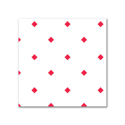 Off-White Cotton Sateen Fabric with Red Diamonds, FACS-1330-101