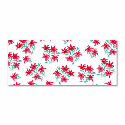Cotton Sateen Fabric with Hand-painted Red Watercolor Floral Print, FACS-1334