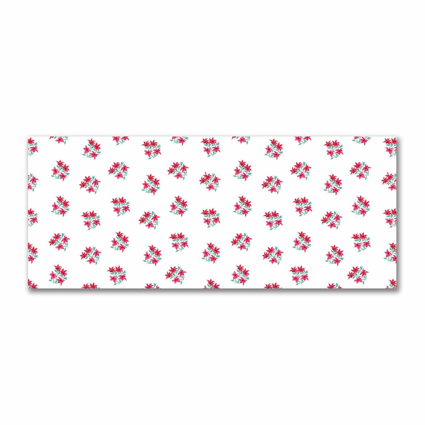 Cotton Sateen Fabric with Hand-painted Red Watercolor Floral Pattern Print, FACS-1335