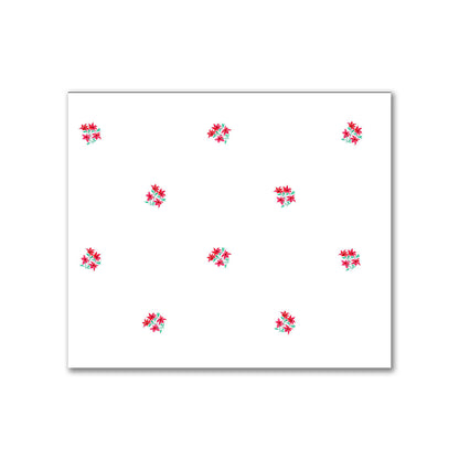 Cotton Sateen Fabric with Hand-painted Small Red Watercolor Floral Pattern Print, FACS-1336