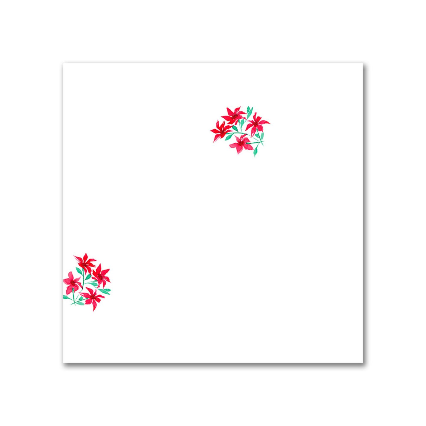Cotton Sateen Fabric with Hand-painted Small Red Watercolor Floral Pattern Print, FACS-1336
