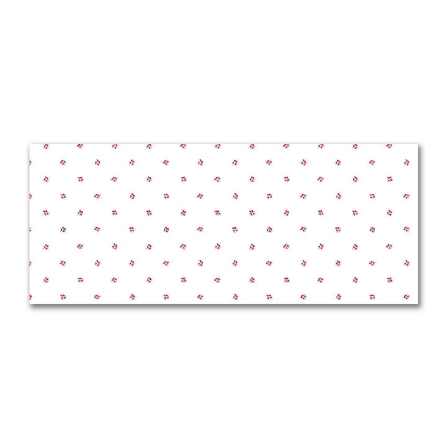 Cotton Sateen Fabric with Hand-painted Small Red Watercolor Floral Pattern Print, FACS-1336