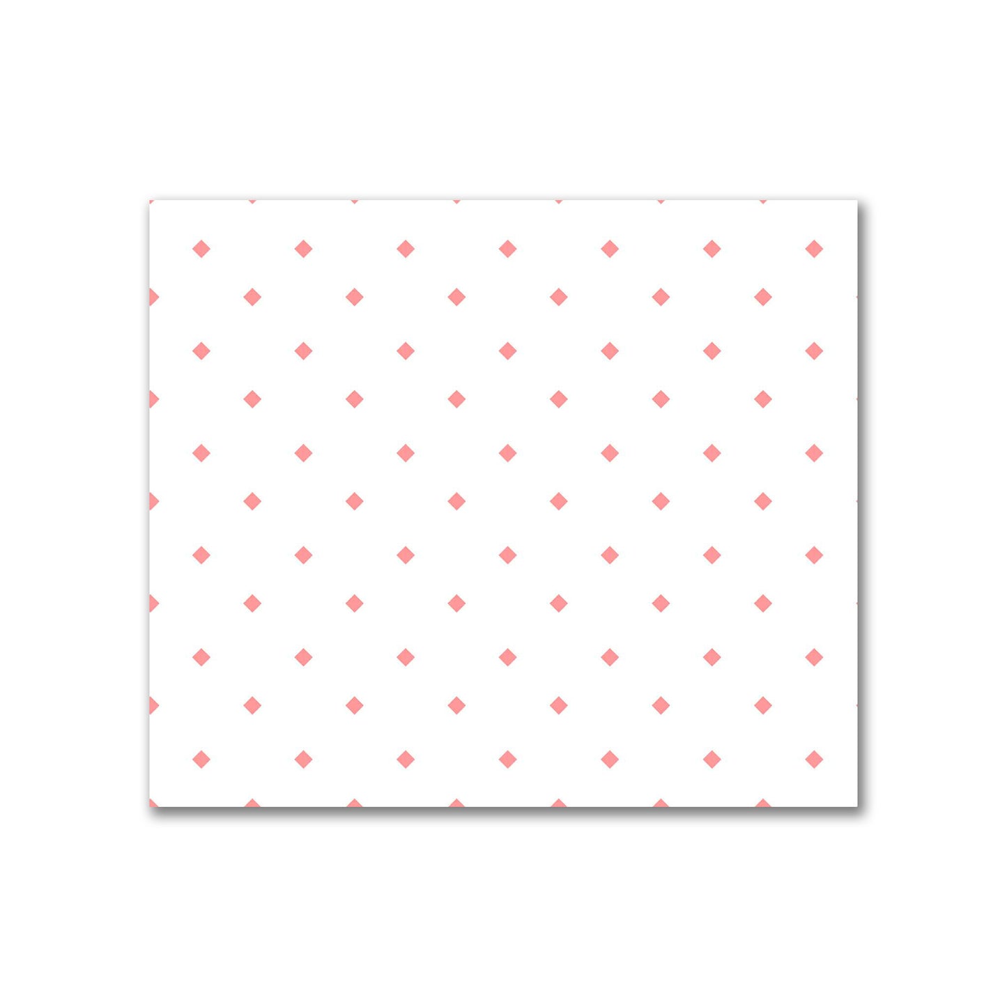 Off-White Cotton Sateen Fabric with Pink Diamonds, FACS-1340-101