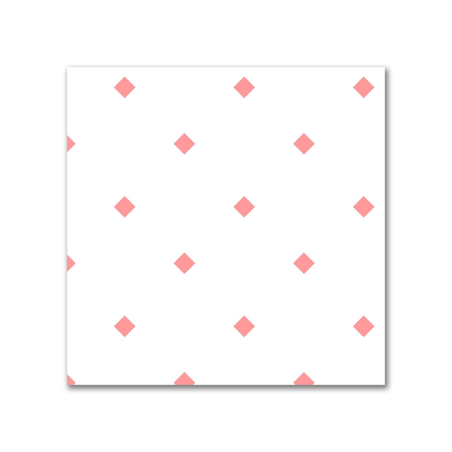 Off-White Cotton Sateen Fabric with Pink Diamonds, FACS-1340-101