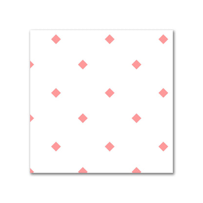 Off-White Cotton Sateen Fabric with Pink Diamonds, FACS-1340-101