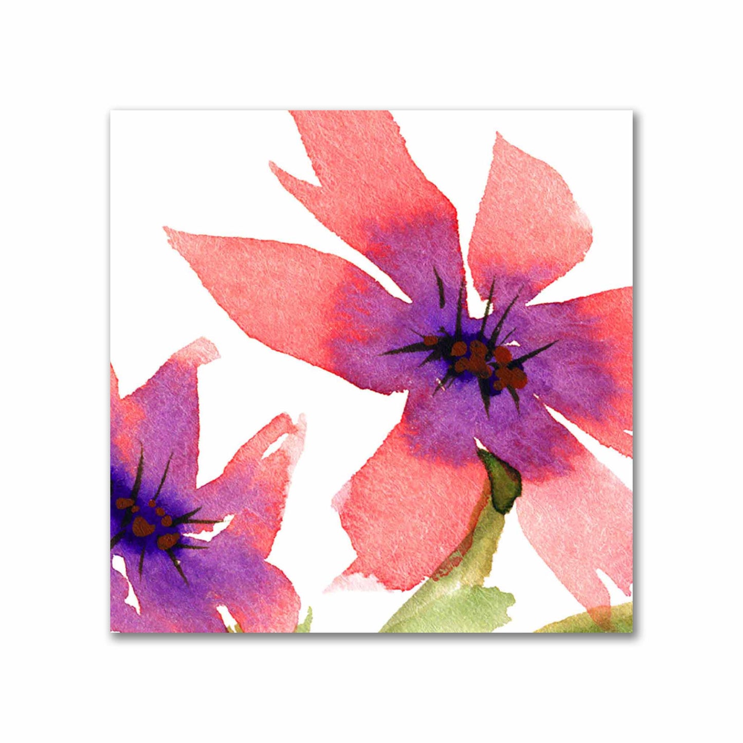 Cotton Sateen Fabric with Hand-painted Pink Watercolor Floral Print, FACS-1344