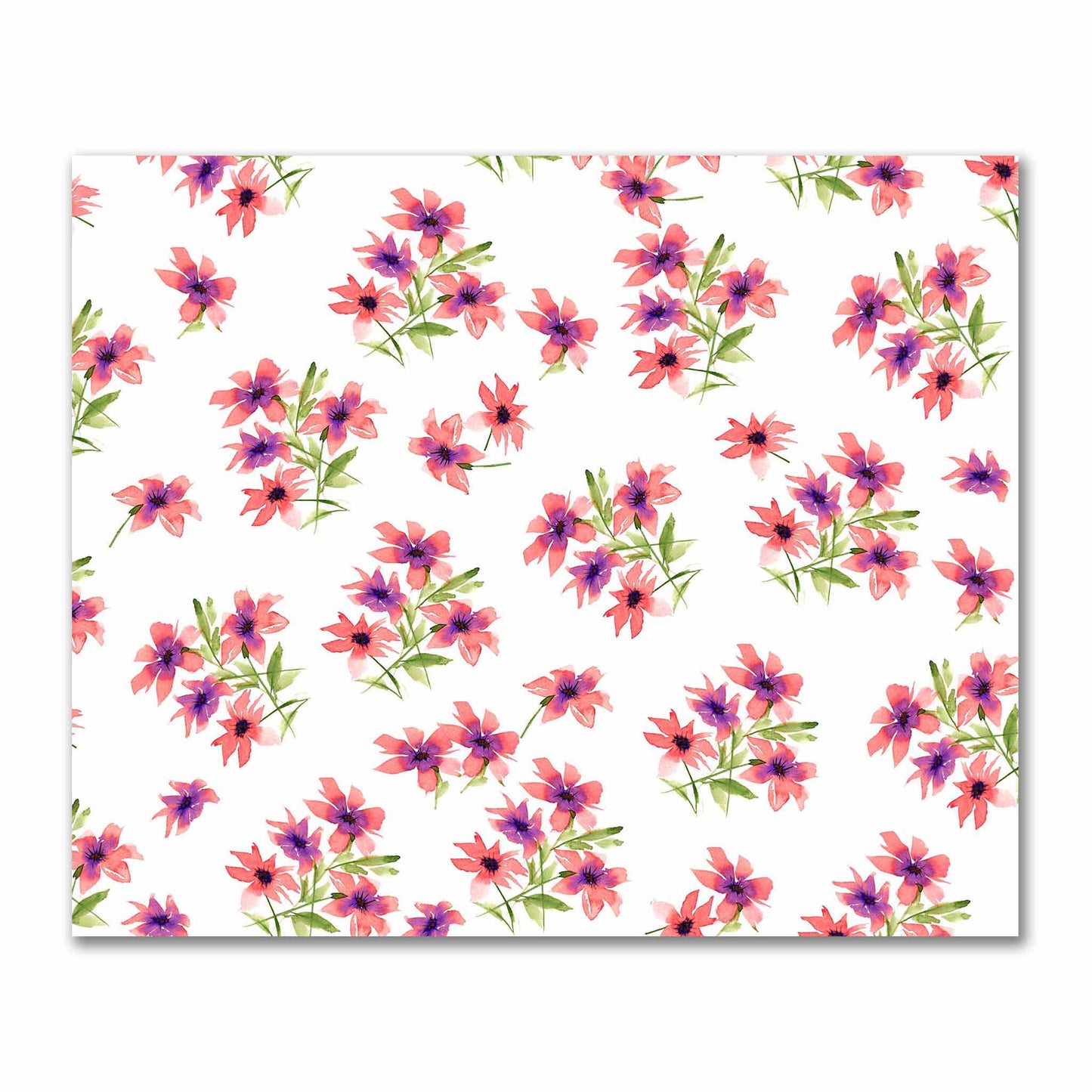 Cotton Sateen Fabric with Hand-painted Pink Watercolor Floral Print, FACS-1344