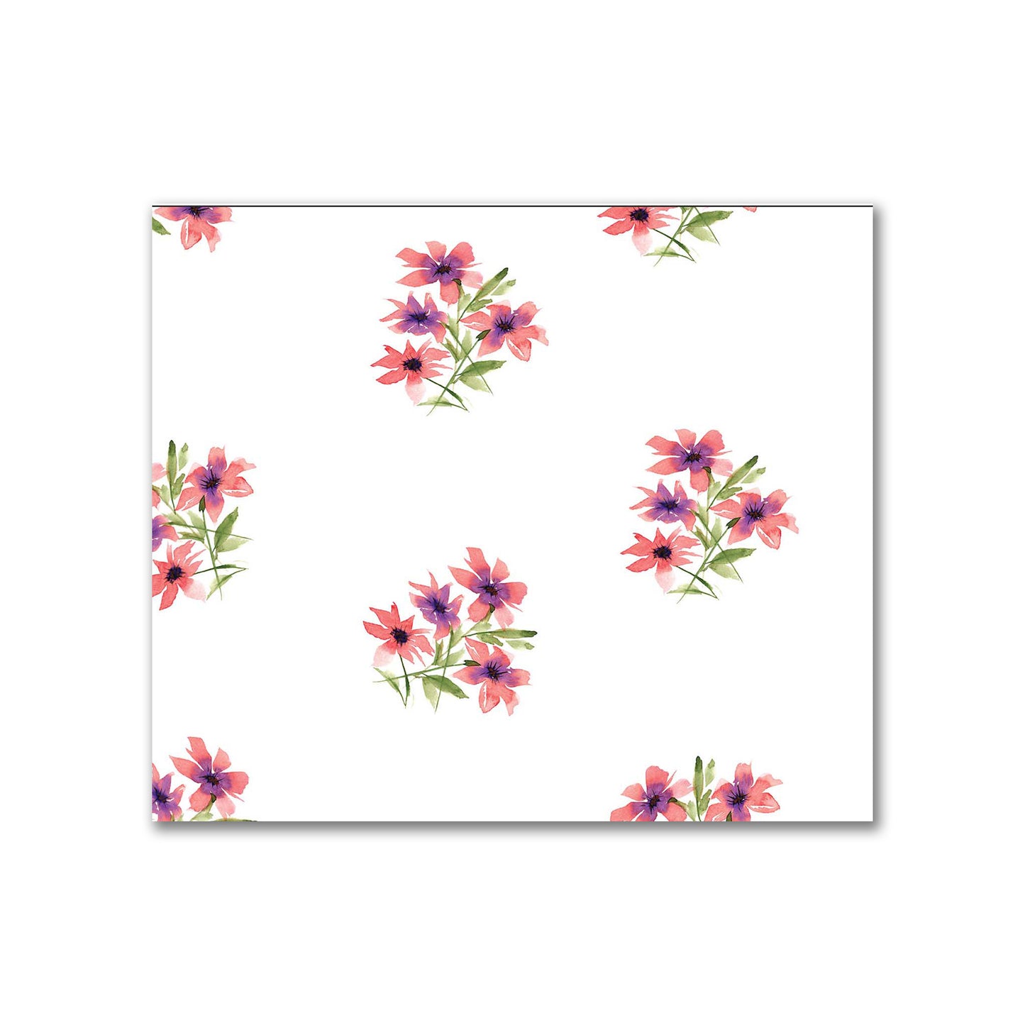 Cotton Sateen Fabric with Hand-painted Pink Watercolor Floral Pattern Print, FACS-1345