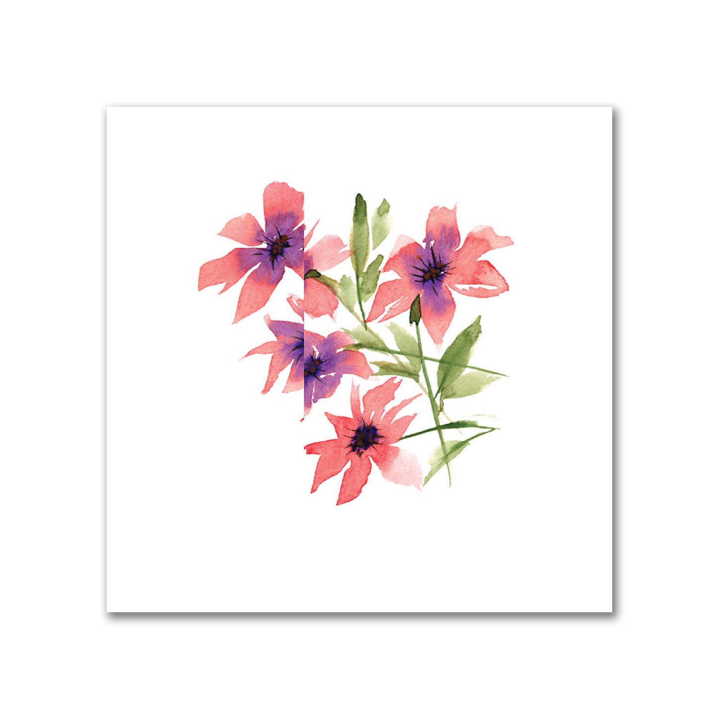 Cotton Sateen Fabric with Hand-painted Pink Watercolor Floral Pattern Print, FACS-1345
