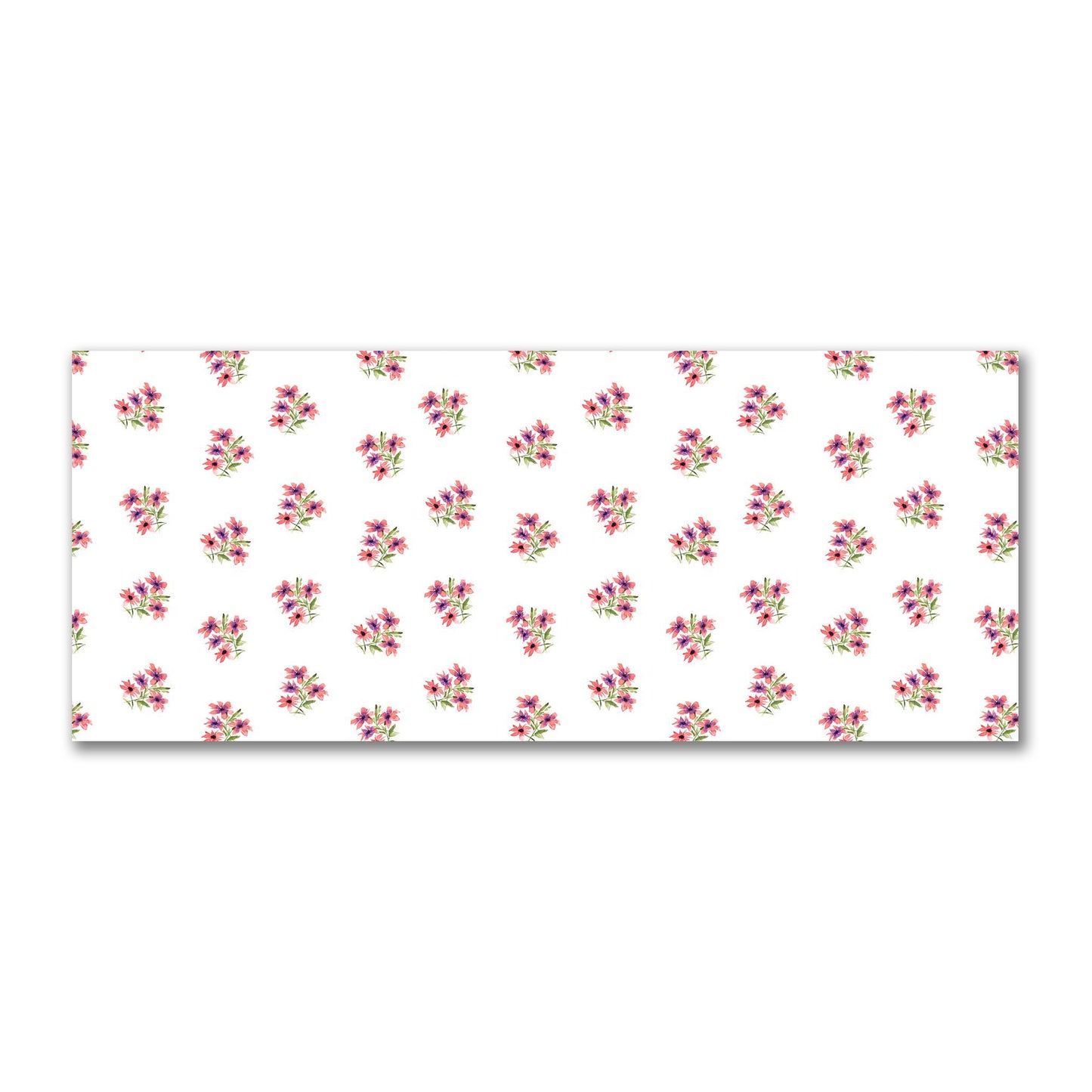 Cotton Sateen Fabric with Hand-painted Pink Watercolor Floral Pattern Print, FACS-1345