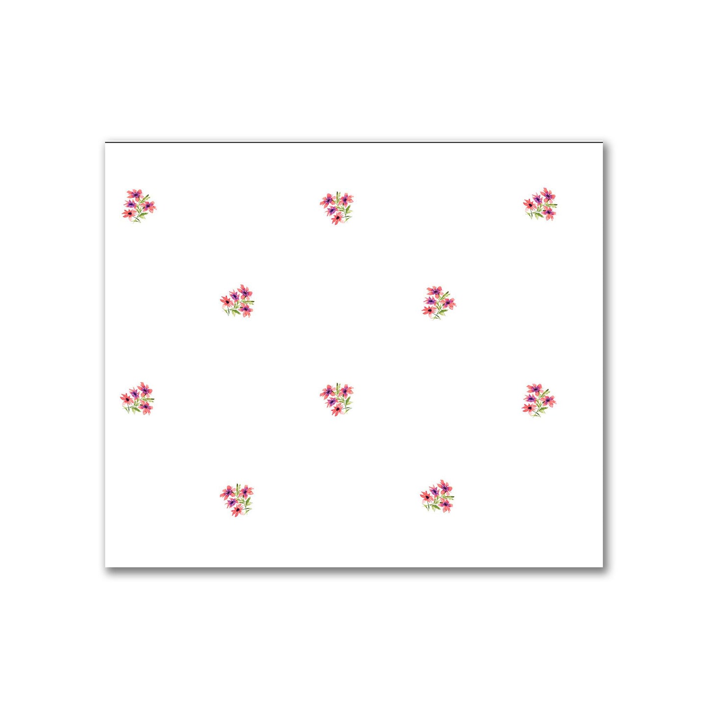 Cotton Sateen Fabric with Hand-painted Small Pink Watercolor Floral Pattern Print, FACS-1346